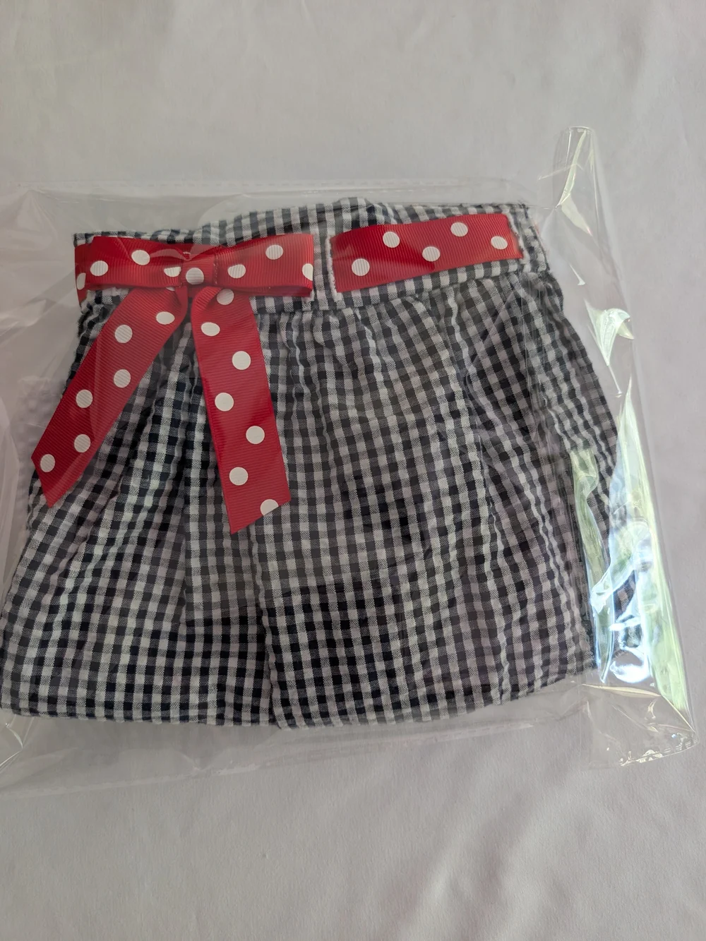 Rare Editions Black Gingham Dress with Red Accents 2t